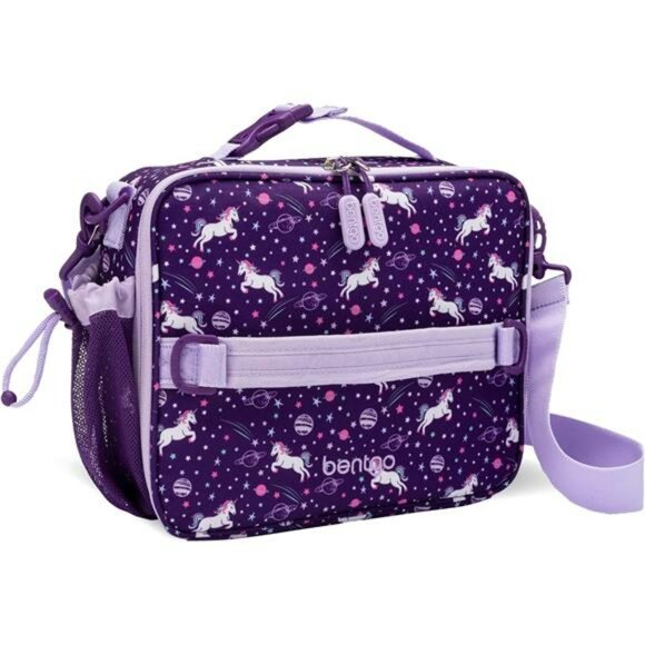 Kids insulated lunch bag unicorn print water resistant lunchbox with bottle pock - Picture 1 of 7